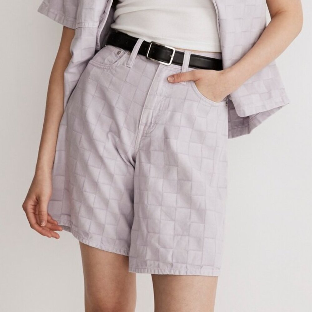 NWT Madewell Checkerboard Jacquard Bermuda Shorts